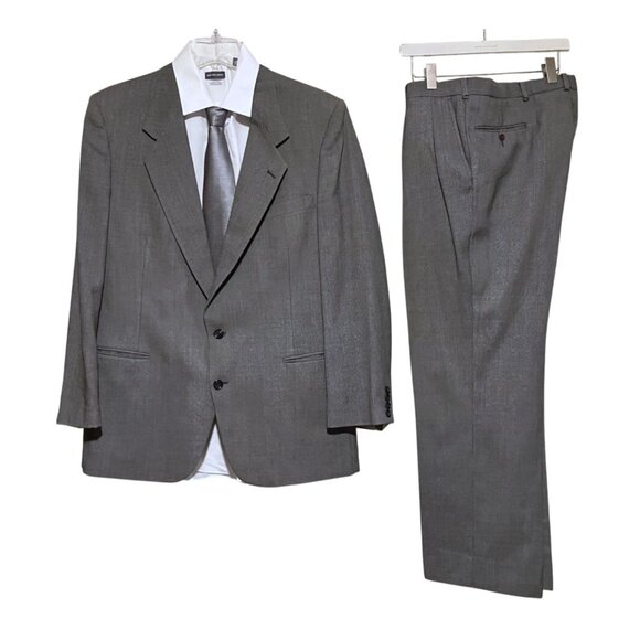 VTG Nino Cerruti Suit Pinhead Single Breasted Blazer 48 R Pleated Pants 38 x 39 - Picture 4 of 16